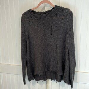 Wooden ships, Paola Brenda distressed oversized, chunky, gray sweater size XS
